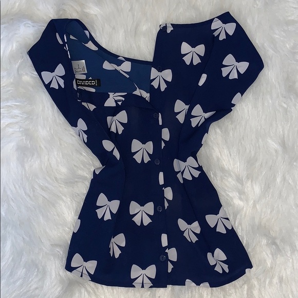 Blue Bow Blouse - Picture 2 of 2